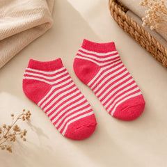 Meisjes roze gestreept zwart groen sneakersocks 2 set