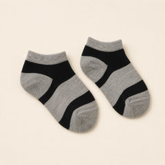 Kinderen grijs zwart navy blauw gestreept sokken 2 set