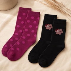 Crossbow girls happy socks 2 pair set size 34 36