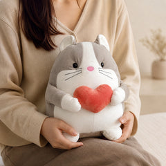 Soft grey and white hamster stuffed animal