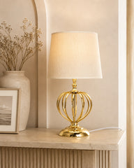 Seychelle bedside lamp with gold metal frame
