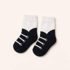 Baby socks 3 pair set with playful black and white patterns