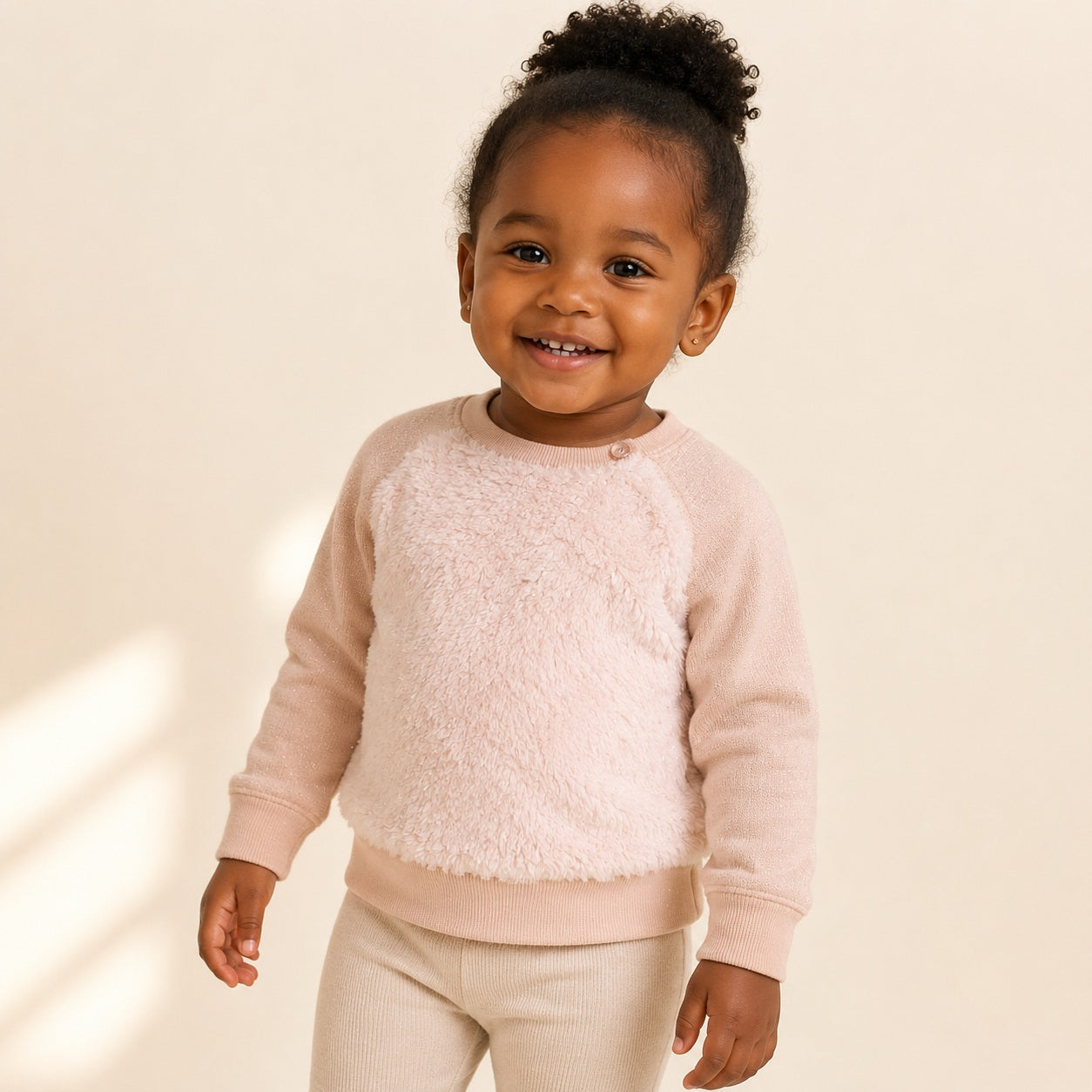Sweetie Evie baby girl fluffy sweatshirt with sparkles
