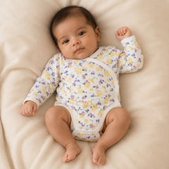 Tiny One baby meisje biologisch katoen wrap romper met floral print