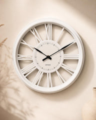 White Vintage Wall Clock with Roman Numerals