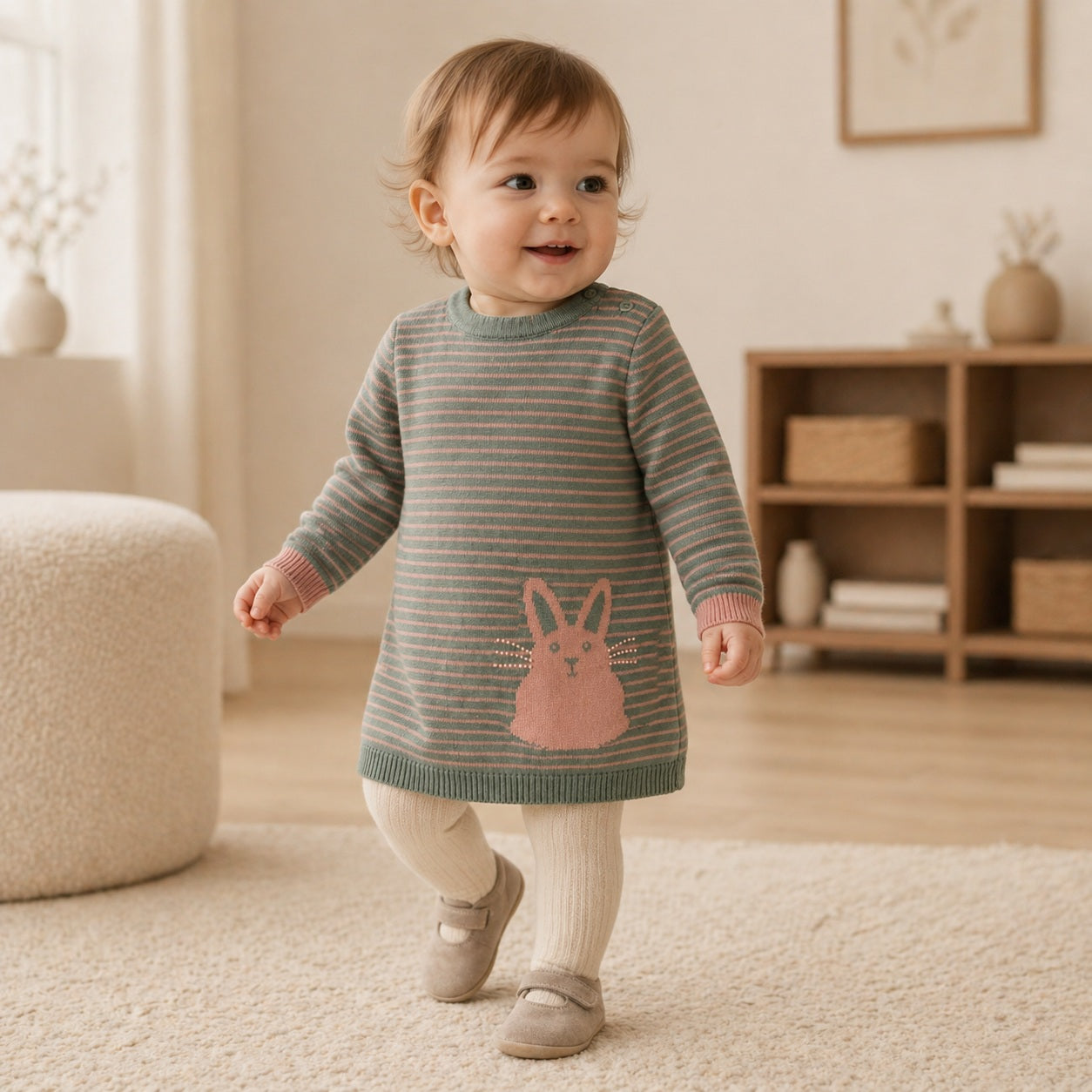 Cecili baby meisjes gestreept konijn lange mouwen top