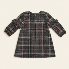 Zwart wit rood check jurk voor meisjes