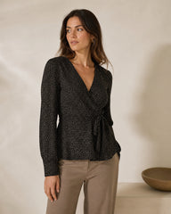 Hollys black polka dot peplum top