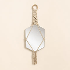 Boho touw wall spiegel met geometric shape