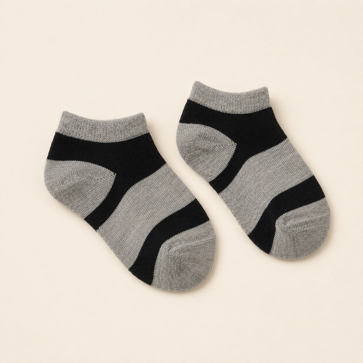 Kinderen grijs zwart navy blauw gestreept sokken 2 set