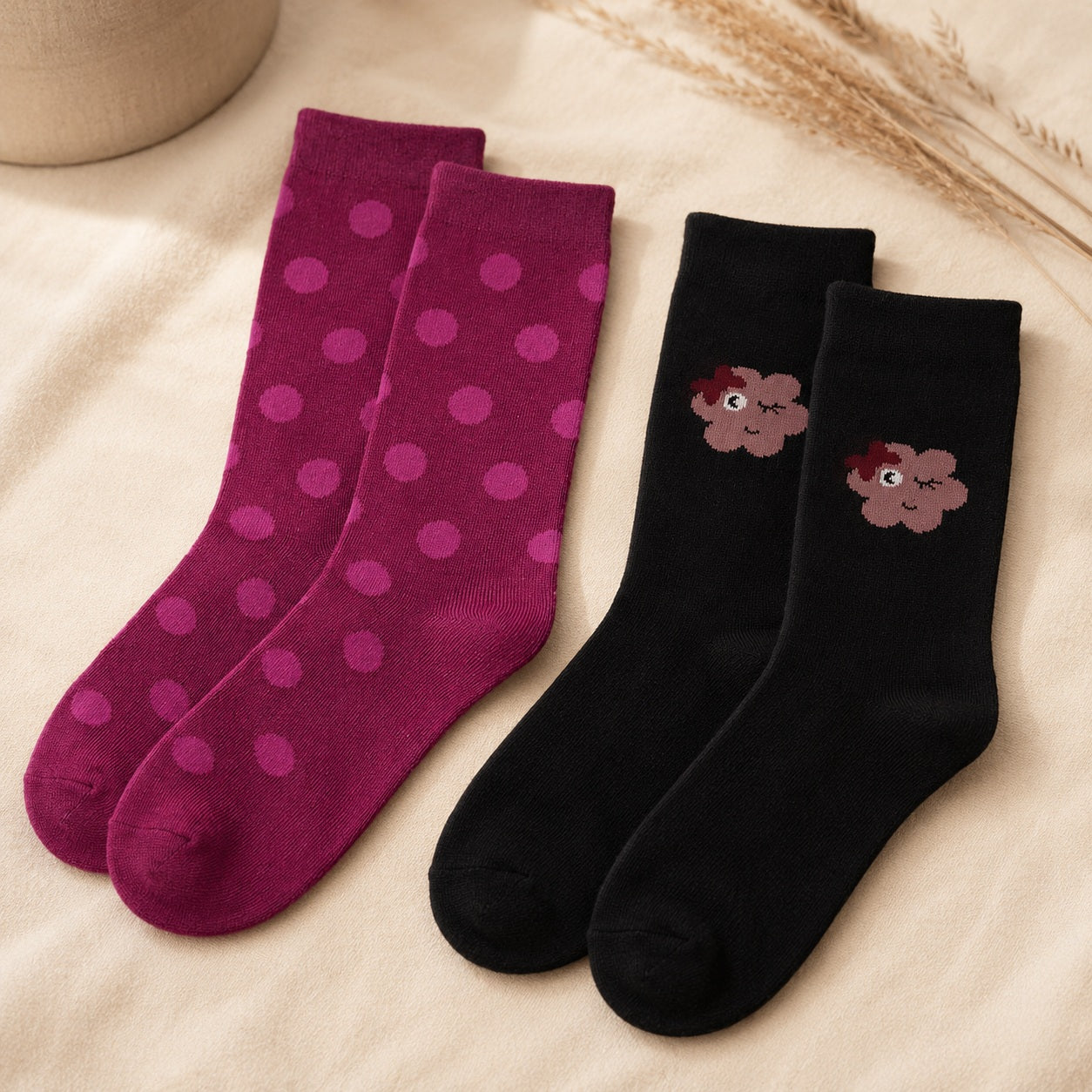 Crossbow girls happy socks 2 pair set size 34 36