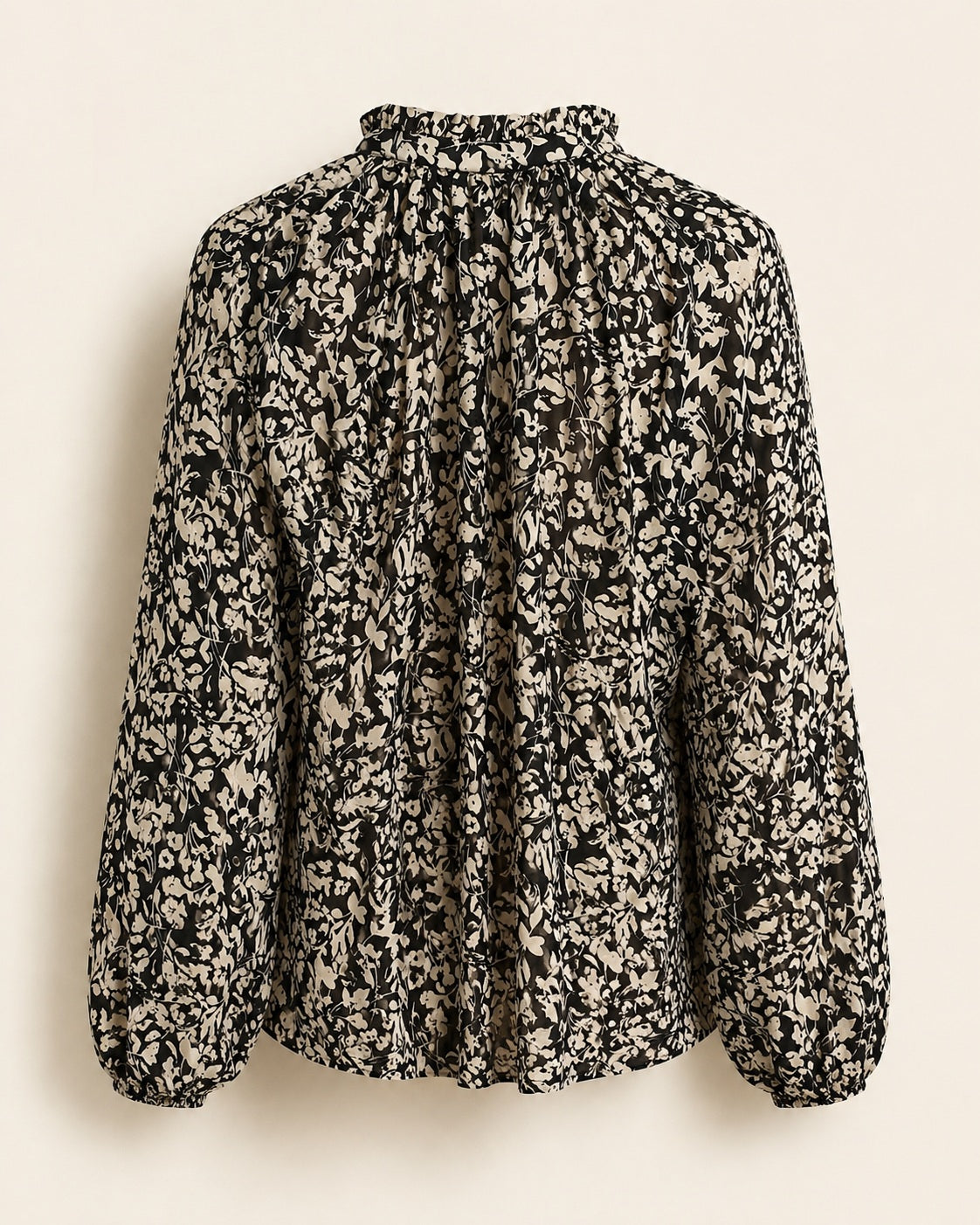 Dames lange mouwen blouse met wit bloem print