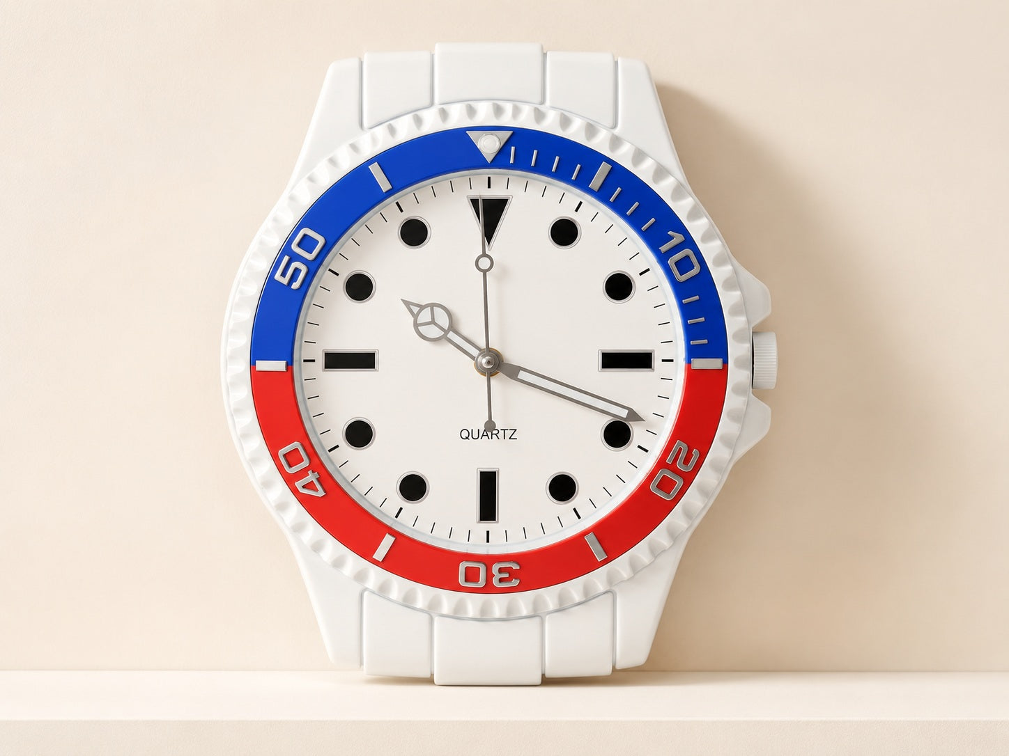 Playful watch shaped wall clock for kids room or hobby room