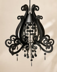 Fayette 60 cm E27 pendant lamp in matte black plastic