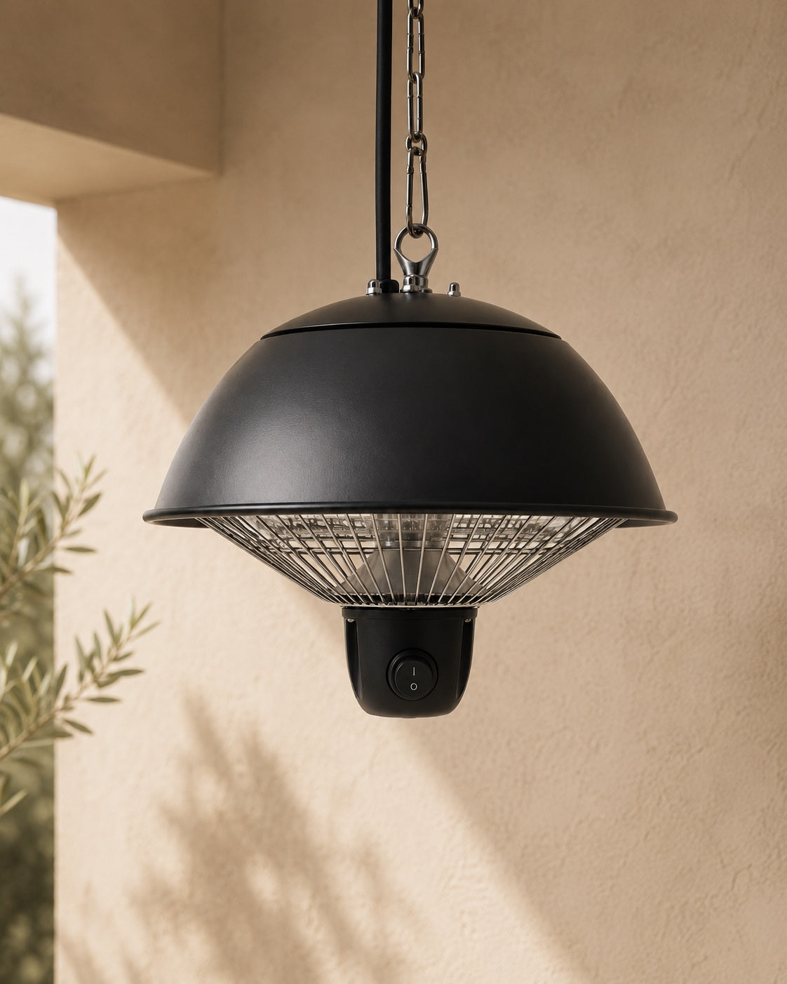 Mikio zwart hangend halogeen terrasverwarmer 600W