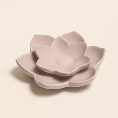 Decorative pink ceramic candle holder 15 cm