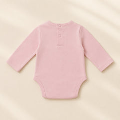 Pytteliten baby meisjes roze romper met floral lace detail