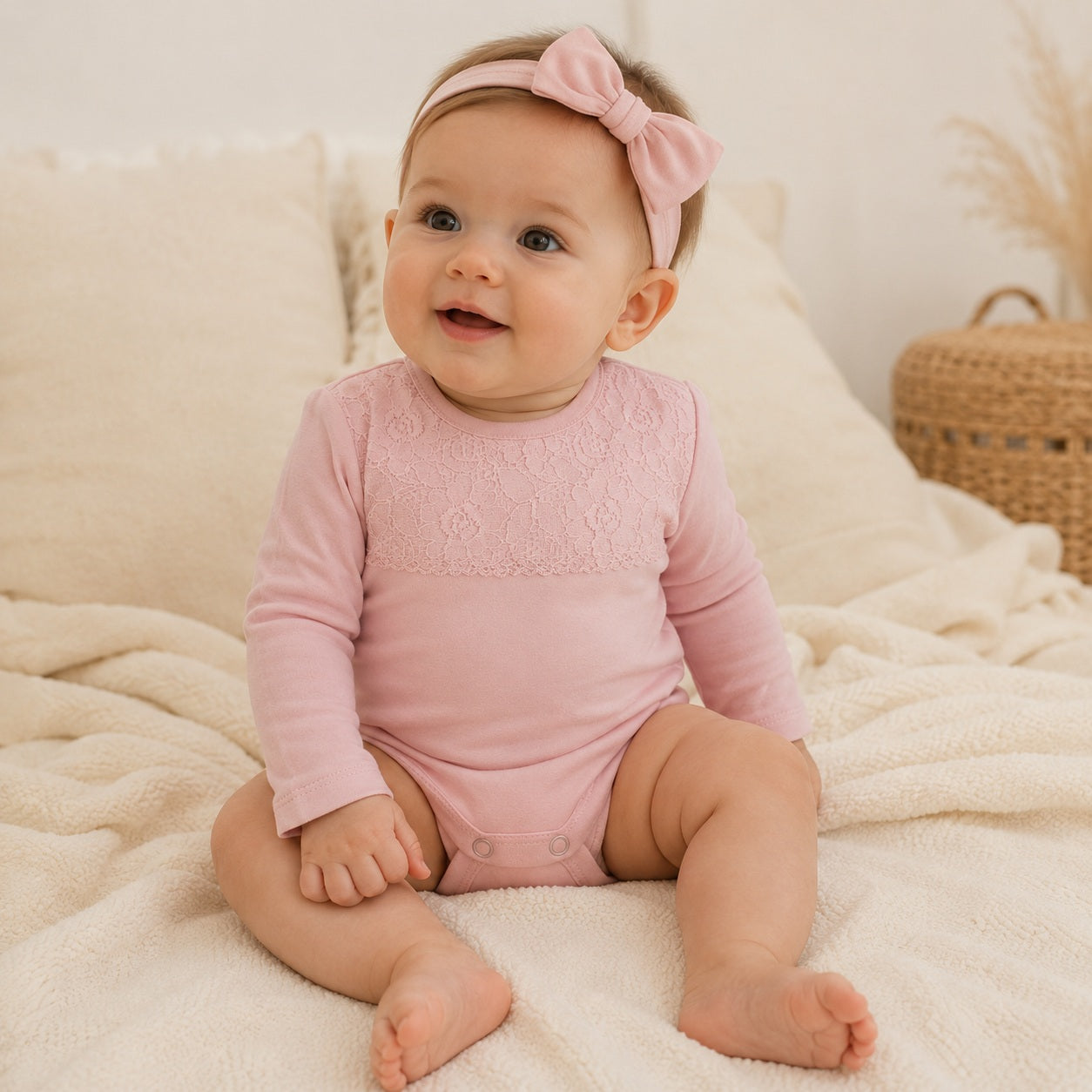 Baby meisjes cotton romper roze maat 56 62 68