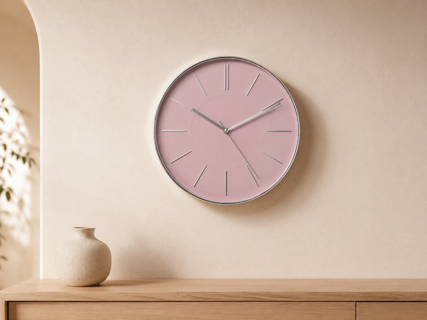 Rosetta quartz wall clock with glass front