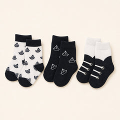 Shani baby socks 3 pack in black and white size 15 16