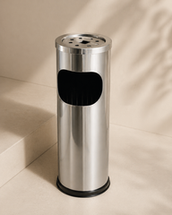 RVS style ashtray waste bin with removable top