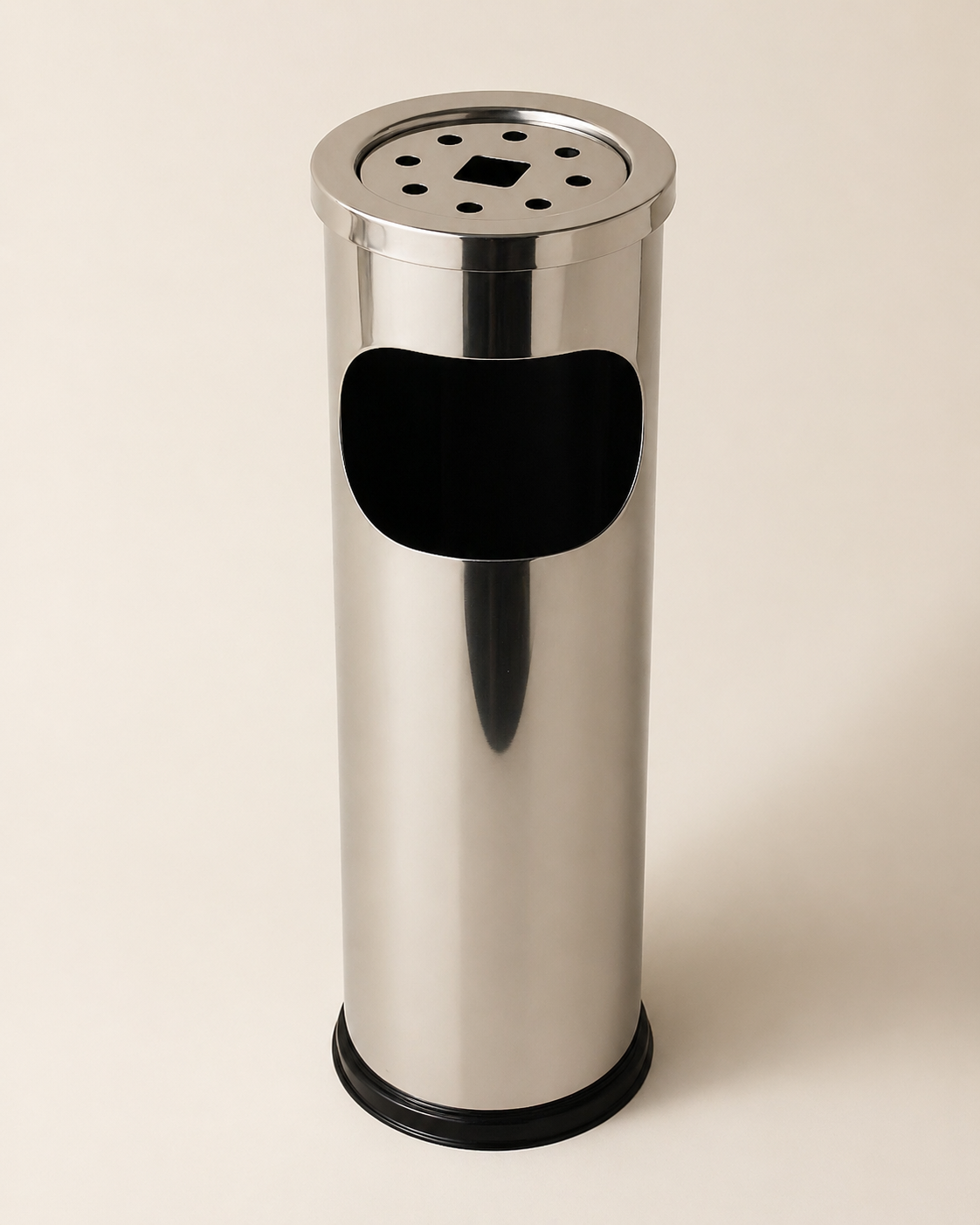 Stainless steel standing ashtray bin