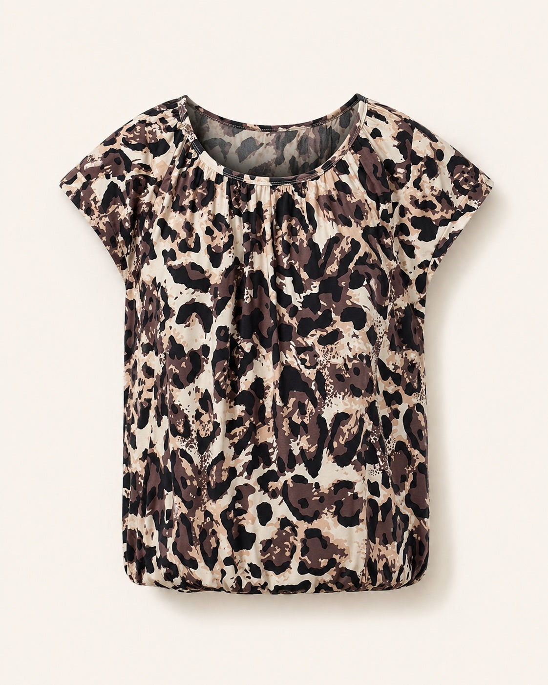 Brown beige and black patterned women’s blouse