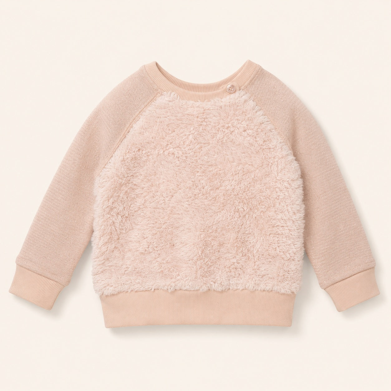 Sweetie Evie pink baby sweatshirt with shoulder button