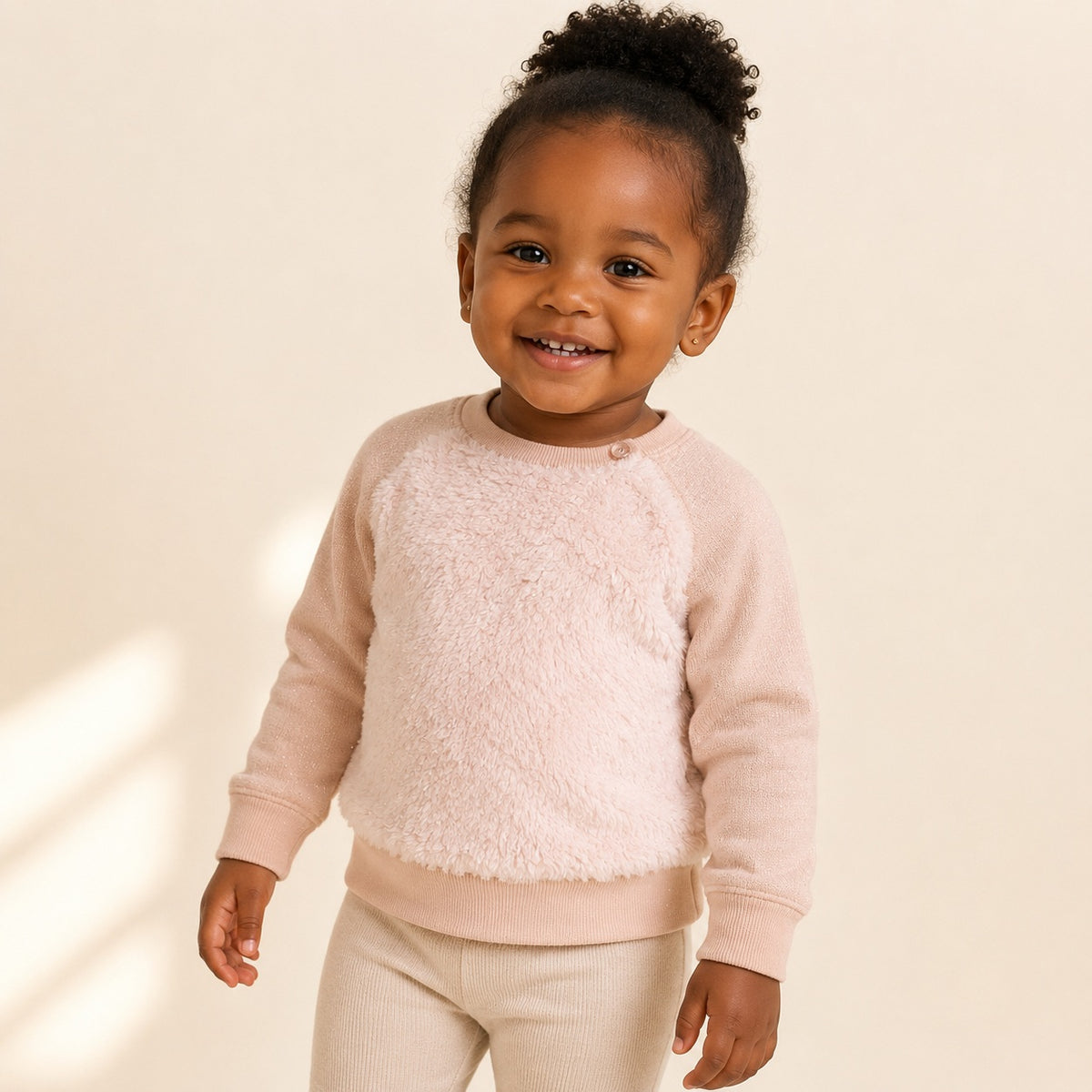 Sweetie Evie baby girl fluffy sweatshirt with sparkles