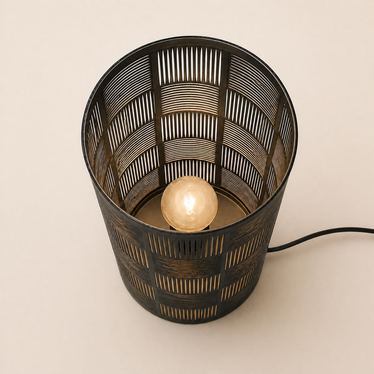 Black and gold decorative table lamp for bedroom or living room