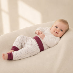 Tiny One baby meisje biologisch katoen broek met siren rood stippen