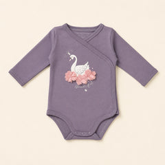 Paars lange mouwen baby romper maat 50 56