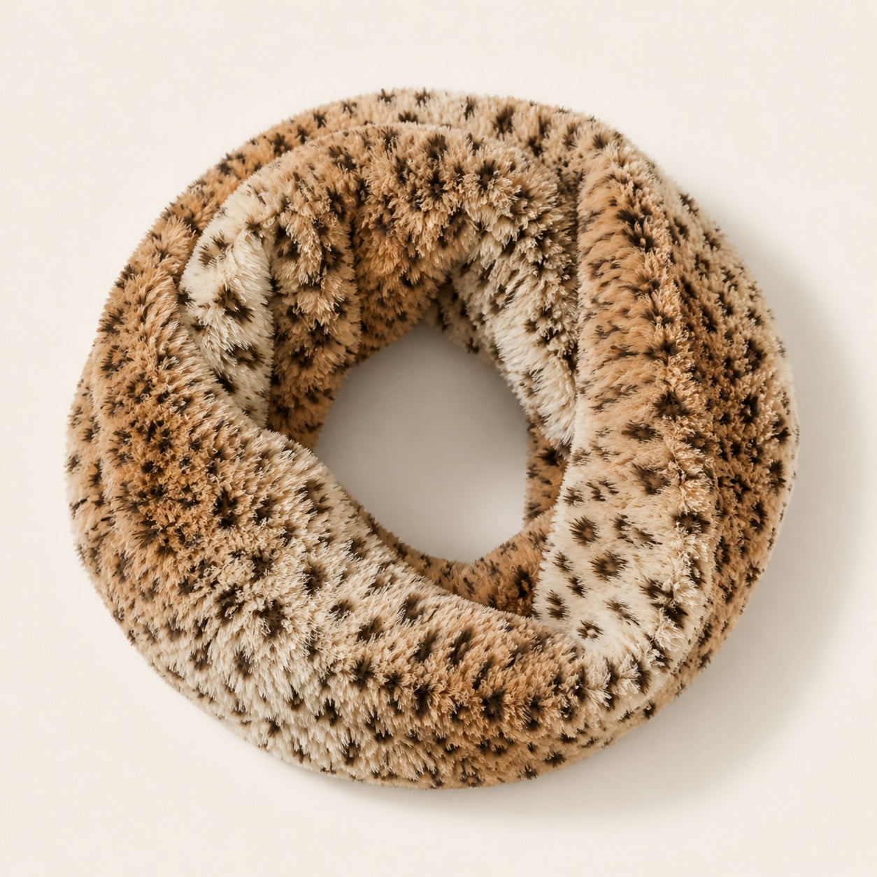 Dames Beige Colsjaal met Animal Print