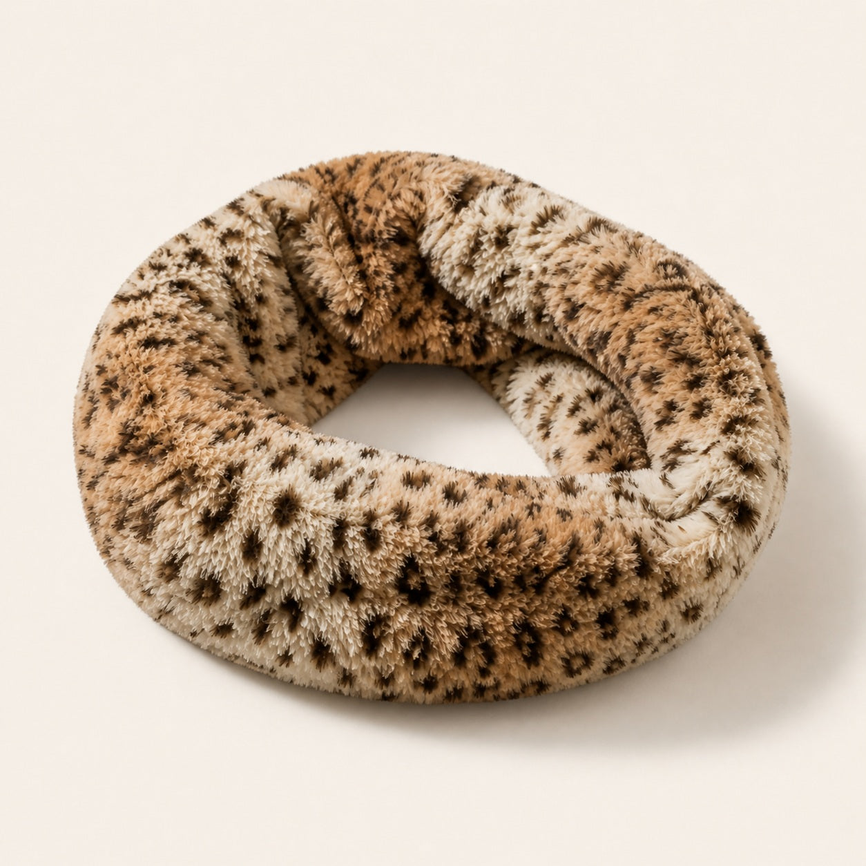 Dames Beige Colsjaal met Animal Print