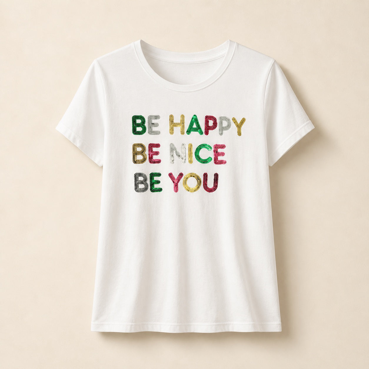 Zacht wit dames T shirt met positive statement print