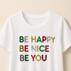 Wit dames T shirt met kleurrijke inspirational slogan print