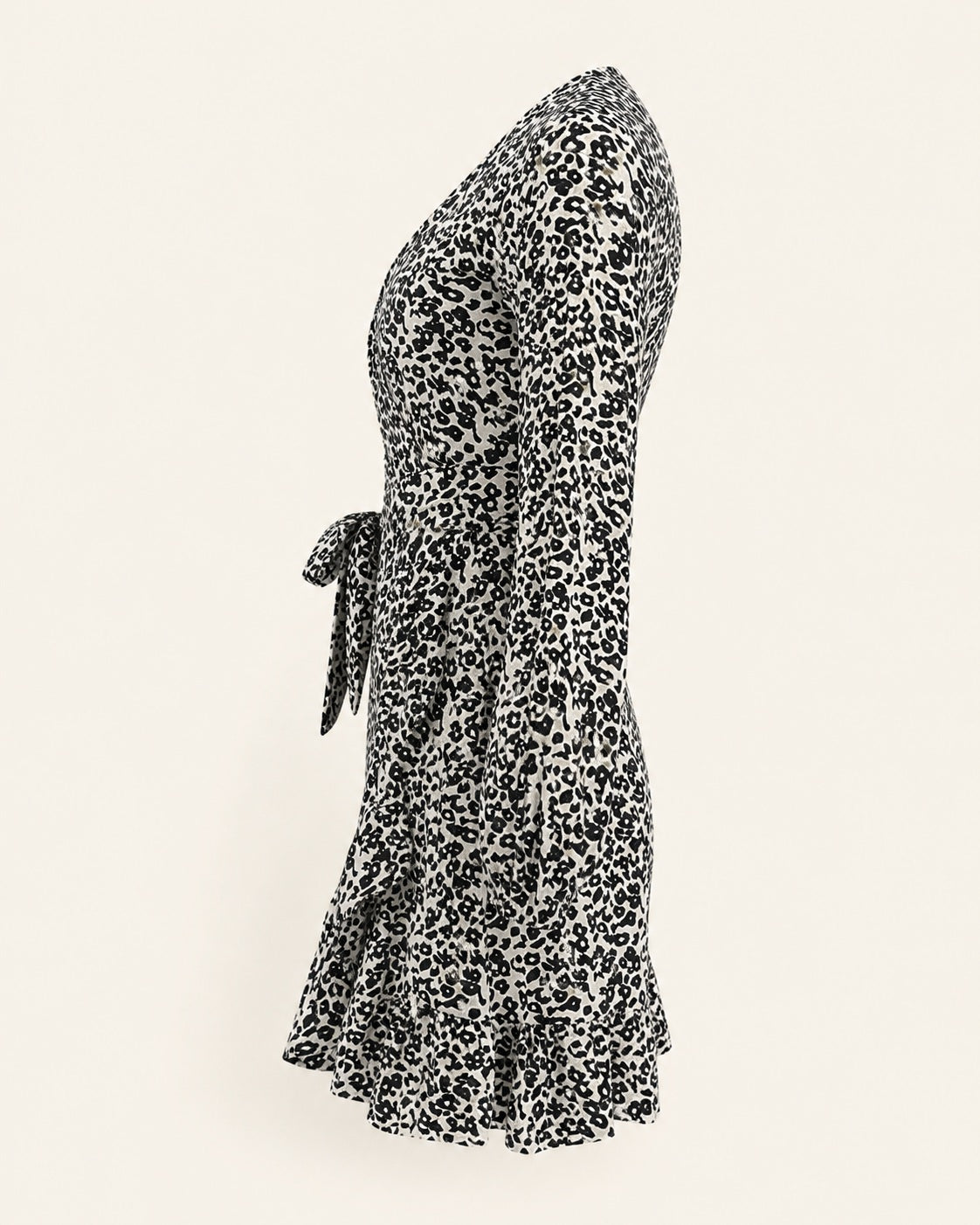 Black white leopard print fashion dress for women