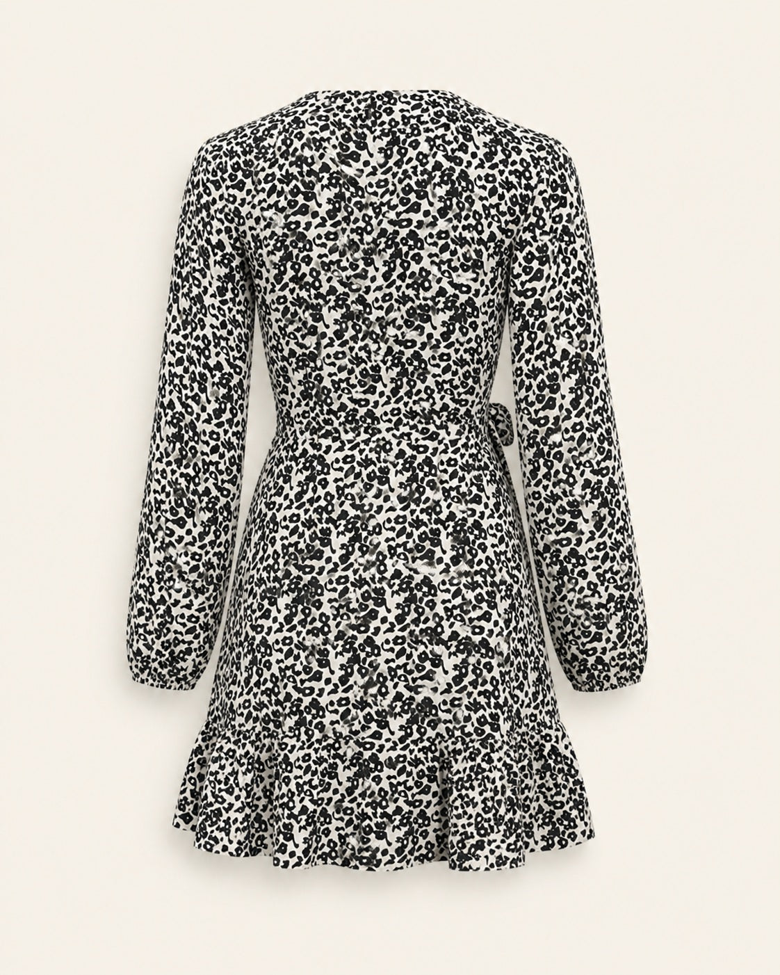 Black and white animal print mini dress front view