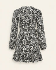 Black and white animal print mini dress front view
