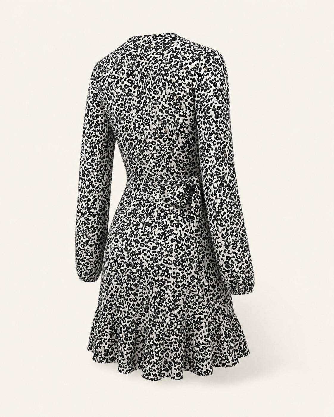 Elegant leopard print mini dress in lightweight polyester
