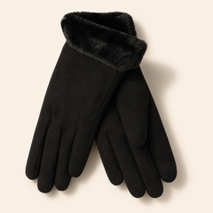 Warm black touchscreen gloves for cold weather