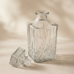 Classic glass decanter for whiskey, bourbon or liqueur
